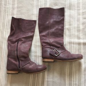 Plum leather Fluevog boots